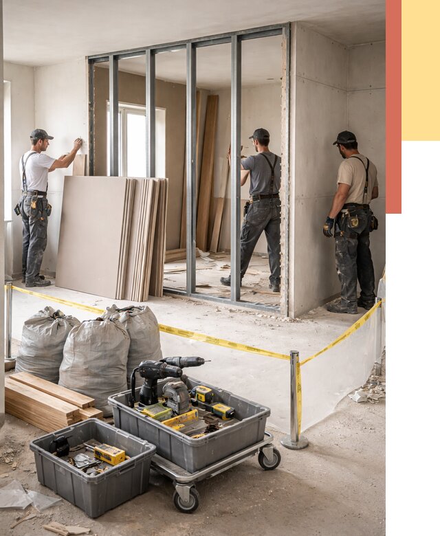 Перенос гипсокартонной перегородки в Орехово-Зуево под ключ от 4689 руб. | Демонтаж и монтаж – ОТДЕЛОЧНИК-Рхв