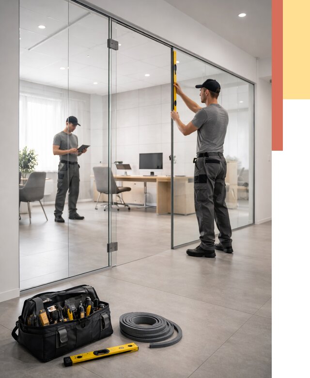 Цельностеклянные перегородки под ключ в Орехово-Зуево от 9899 руб. — монтаж и цены | ОТДЕЛОЧНИК-Рхв