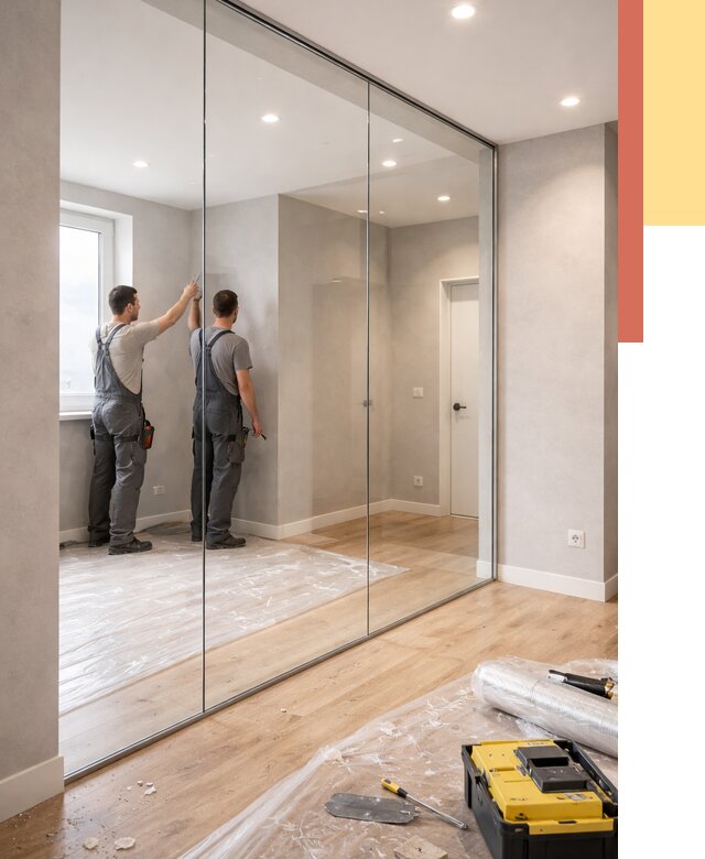 Безрамные стеклянные перегородки в Орехово-Зуево — монтаж от 9899 руб. | ОТДЕЛОЧНИК-Рхв