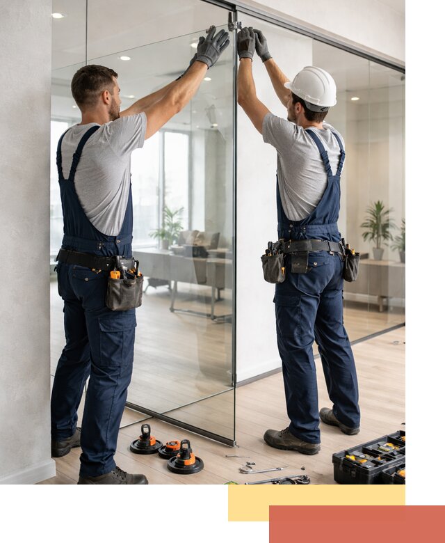 Безрамные стеклянные перегородки под ключ в Орехово-Зуево