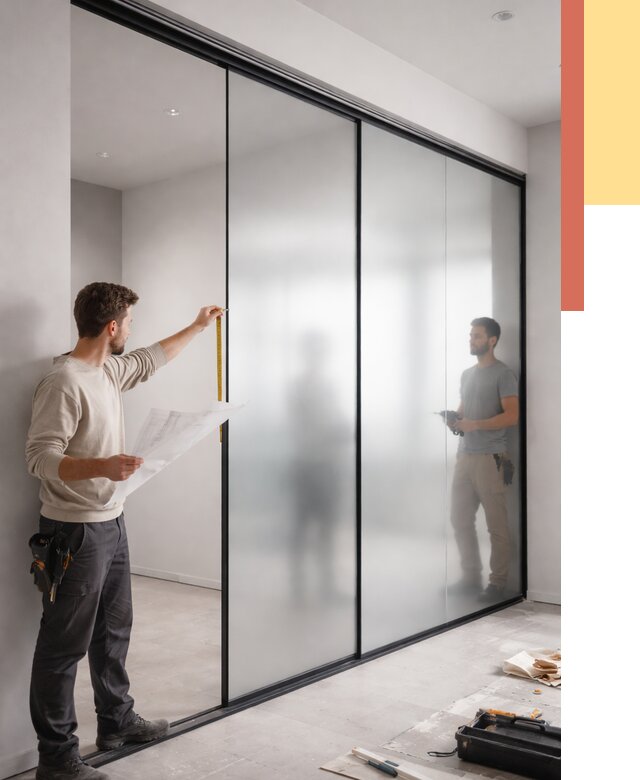 Матовые стеклянные перегородки в Орехово-Зуево от 8857 руб. — монтаж и установка | ОТДЕЛОЧНИК-Рхв