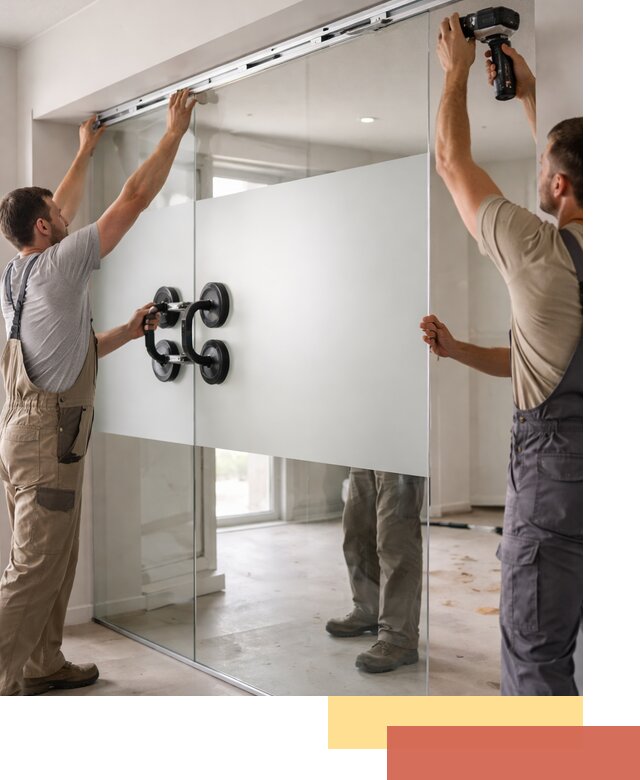 Матовые стеклянные перегородки под ключ в Орехово-Зуево