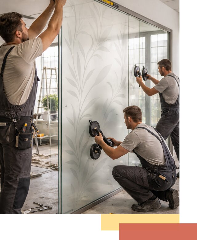 Стеклянные перегородки с рисунком на заказ в Орехово-Зуево