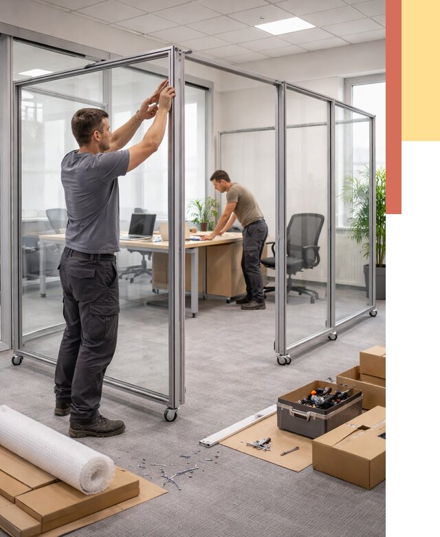 Мобильные офисные перегородки в Орехово-Зуево от 13025 руб. — установка под ключ | ОТДЕЛОЧНИК-Рхв