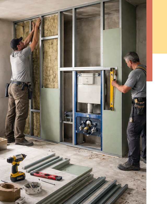 Установка сантехнических перегородок в Орехово-Зуево от 8857 руб. | ОТДЕЛОЧНИК-Рхв