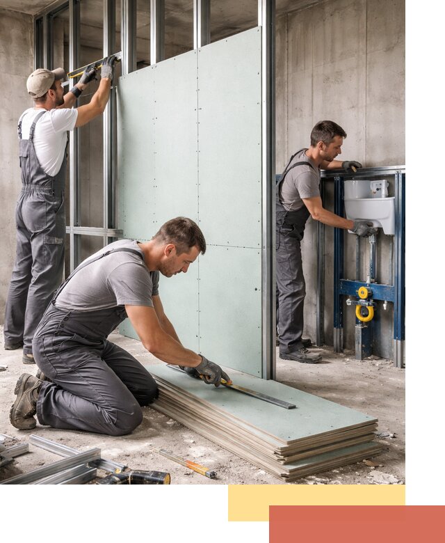 Монтаж и ремонт сантехнических перегородок в Орехово-Зуево