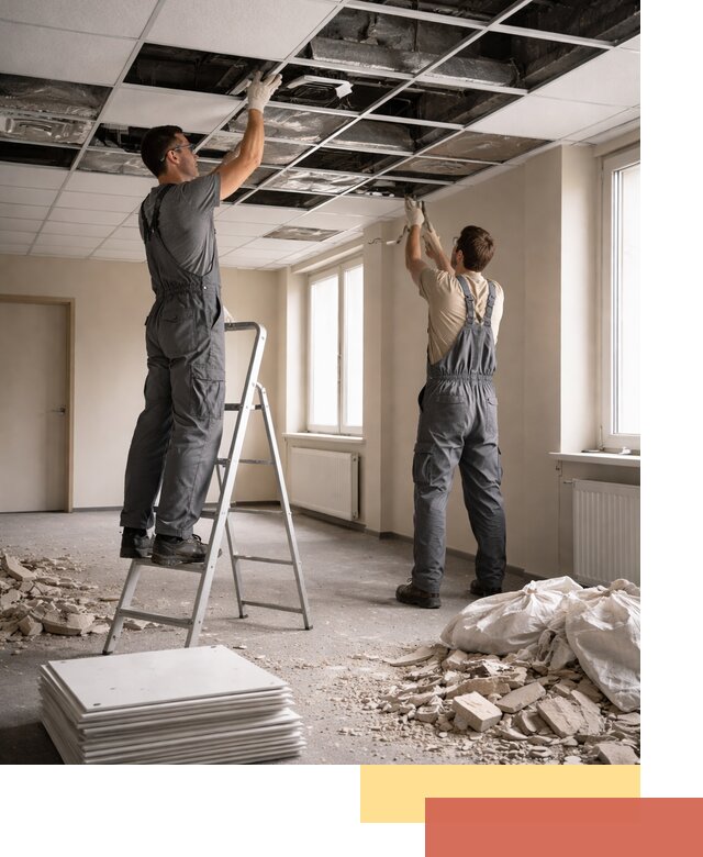 Демонтаж потолков Армстронг профессионально в Орехово-Зуево