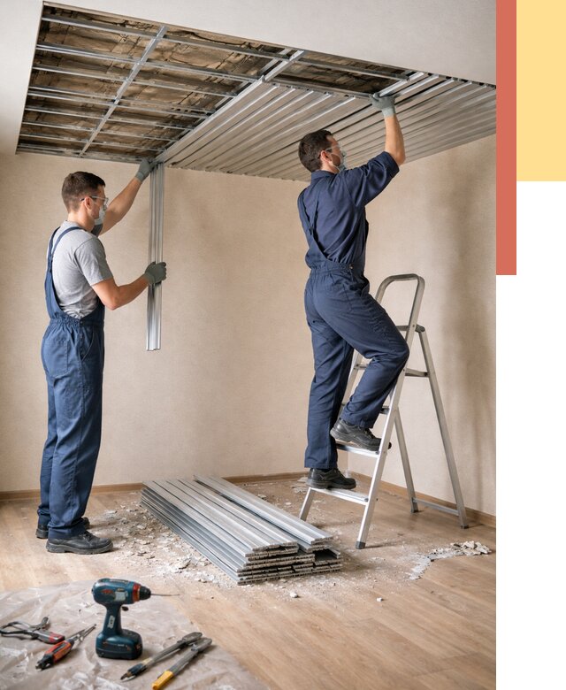 Демонтаж реечного потолка в Орехово-Зуево от 4689 руб. быстро и недорого | ОТДЕЛОЧНИК-Рхв