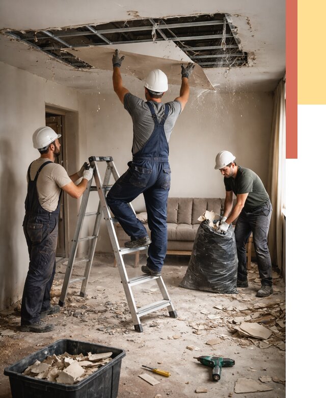 Демонтаж гипсокартонного потолка в Орехово-Зуево от 438 руб. за м2 — ОТДЕЛОЧНИК-Рхв