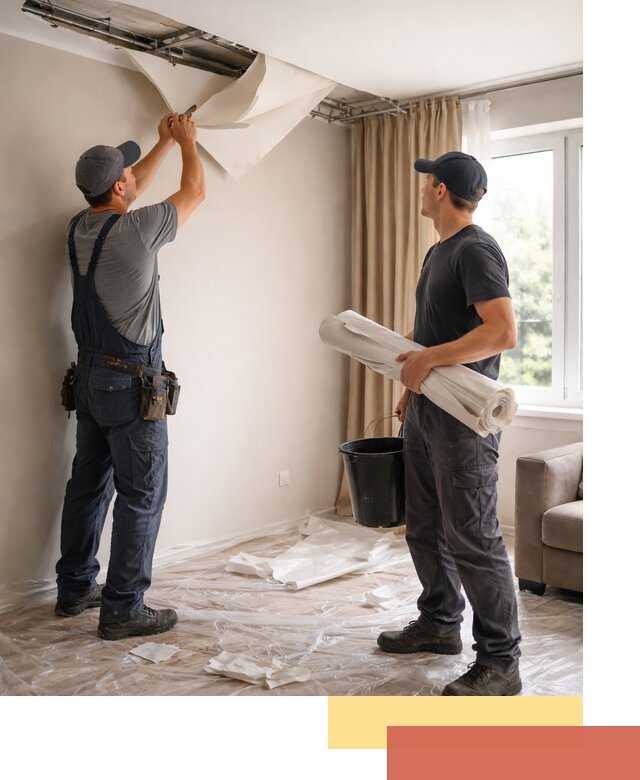 Демонтаж натяжного потолка в Орехово-Зуево быстро и аккуратно