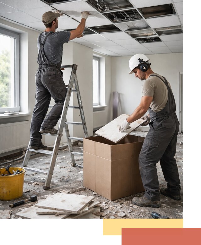 Демонтаж потолочной плитки в Орехово-Зуево быстро и аккуратно