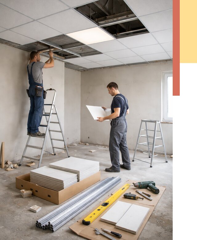 Монтаж потолка армстронг в Орехово-Зуево от 4689 руб/м2 — быстрая установка под ключ | ОТДЕЛОЧНИК-Рхв