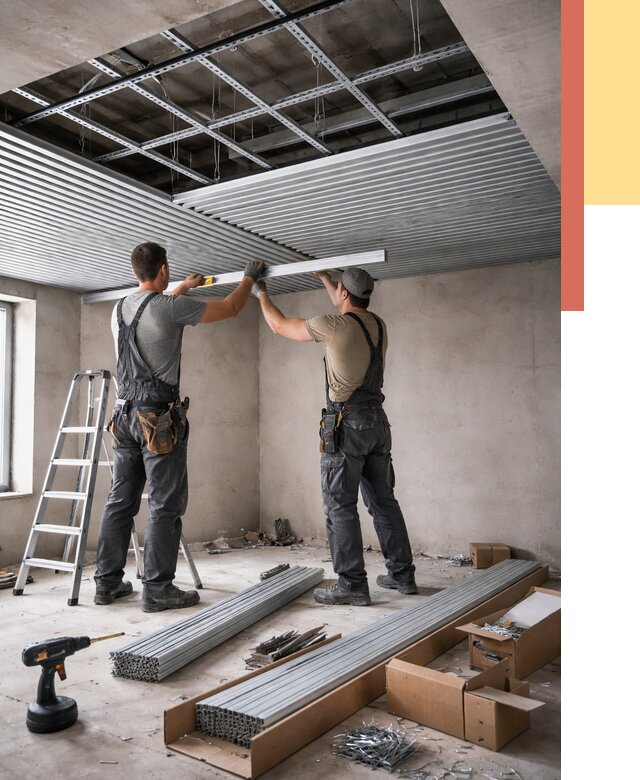 Монтаж реечного потолка в Орехово-Зуево от 4689 руб. под ключ | ОТДЕЛОЧНИК-Рхв