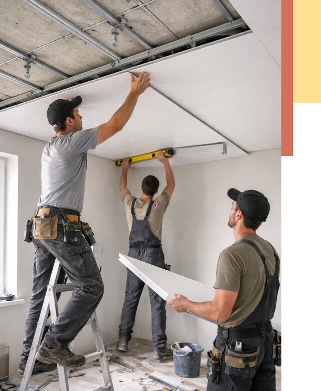 Монтаж потолка из ПВХ панелей в Орехово-Зуево от 3647 руб./м2 — быстро и недорого | ОТДЕЛОЧНИК-Рхв