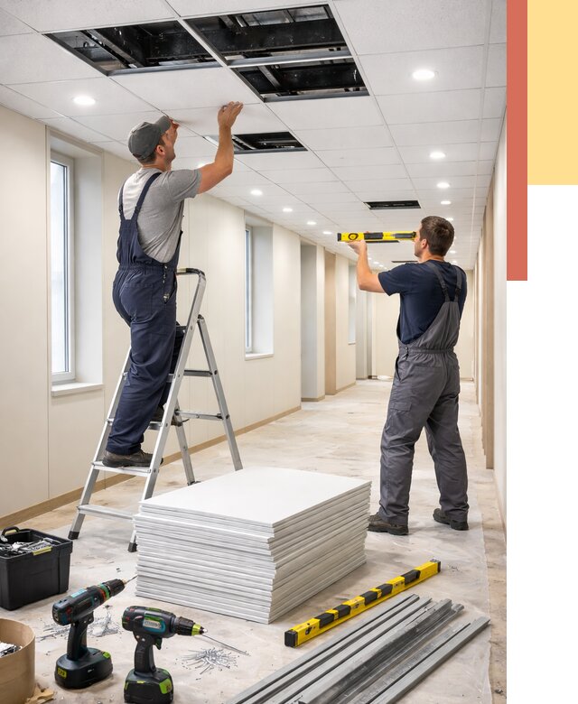 Ремонт потолка Армстронг в Орехово-Зуево от 4689 руб. — быстро и недорого | ОТДЕЛОЧНИК-Рхв