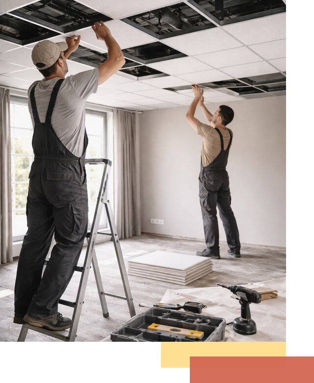 Замена плит подвесного потолка в Орехово-Зуево быстро и качественно