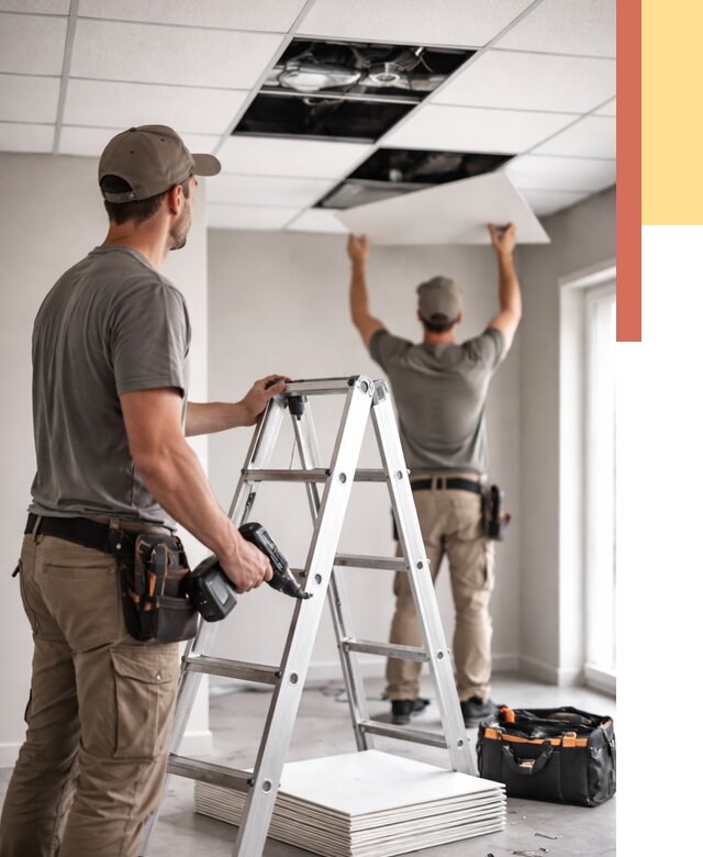 Обслуживание подвесного потолка в Орехово-Зуево от 3647 руб. — быстро и недорого | ОТДЕЛОЧНИК-Рхв