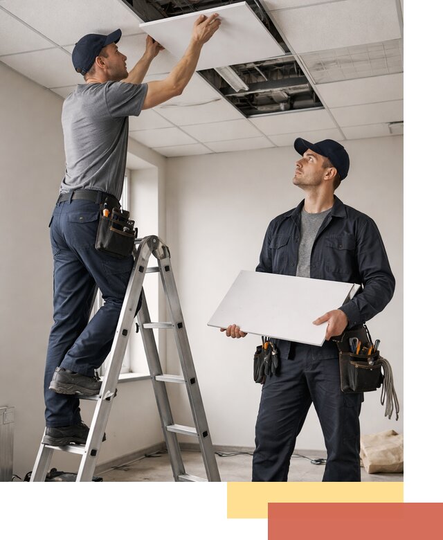 Обслуживание подвесного потолка в Орехово-Зуево — ремонт и чистка