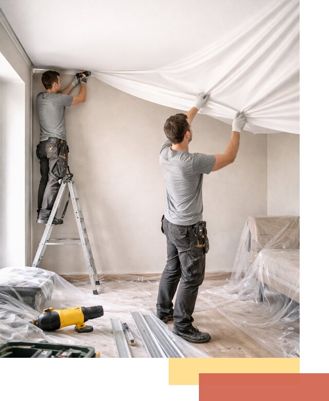 Монтаж тканевого натяжного потолка в Орехово-Зуево недорого и быстро