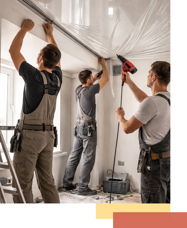 Монтаж глянцевого натяжного потолка в Орехово-Зуево быстро и качественно