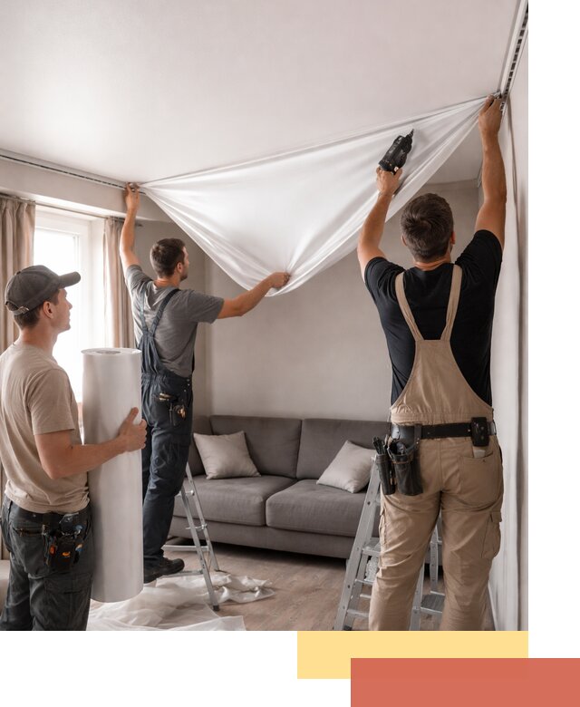 Монтаж сатинового натяжного потолка в Орехово-Зуево качественно и быстро