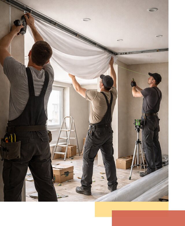 Монтаж парящего натяжного потолка под ключ в Орехово-Зуево