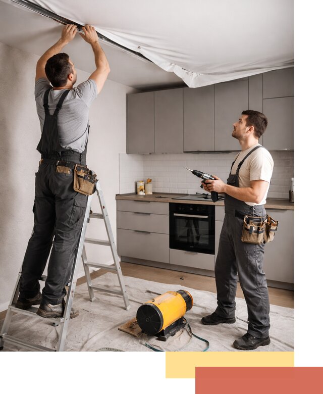 Монтаж натяжного потолка на кухне в Орехово-Зуево