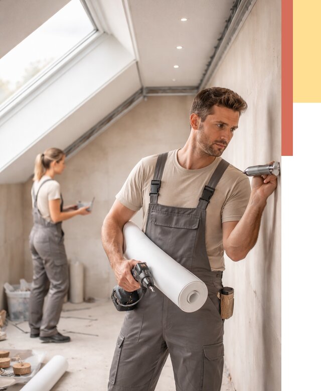 Монтаж натяжного потолка на мансарде в Орехово-Зуево от 3647 руб. | ОТДЕЛОЧНИК-Рхв