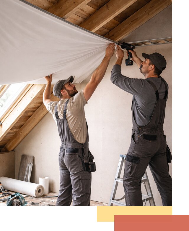 Монтаж натяжного потолка в мансарде в Орехово-Зуево