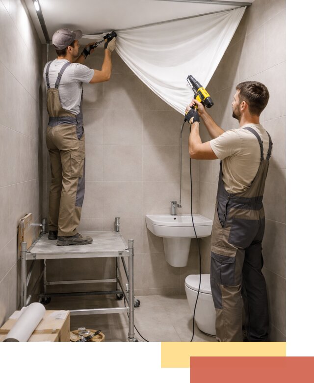 Монтаж натяжного потолка в санузле в Орехово-Зуево