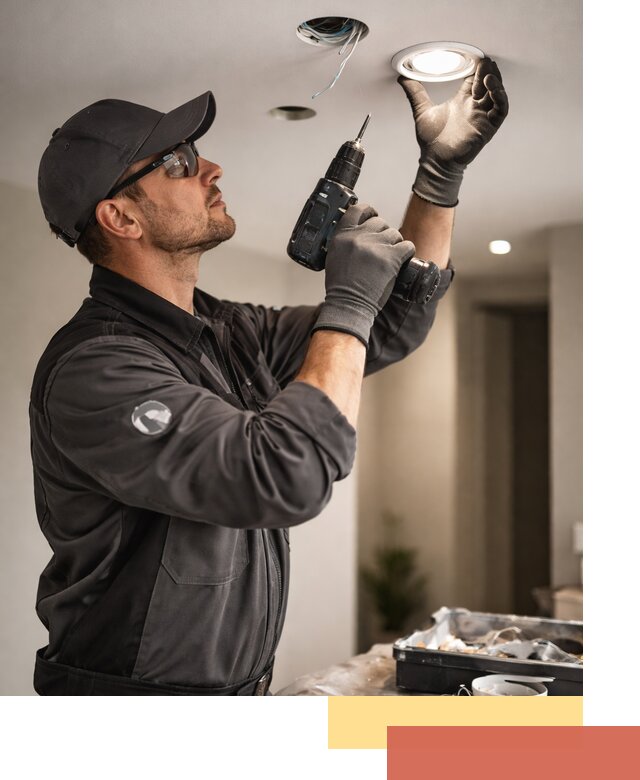 Установка точечных светильников в натяжной потолок в Орехово-Зуево