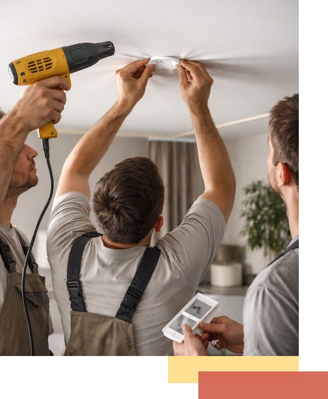 Ремонт прокола полотна натяжного потолка в Орехово-Зуево