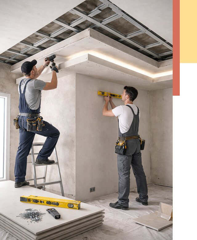 Двухуровневый потолок из гипсокартона в Орехово-Зуево от 1511 руб. под ключ | ОТДЕЛОЧНИК-Рхв