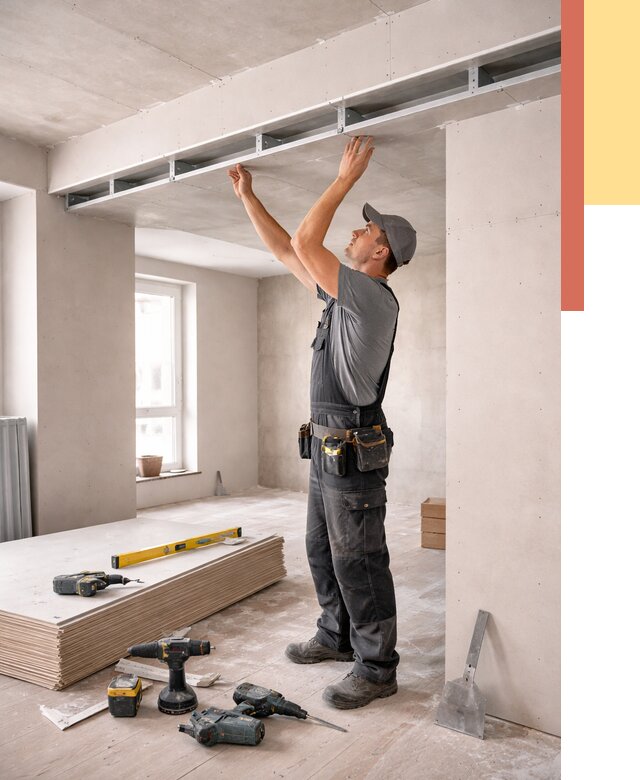 Потолок из гипсокартона с нишей в Орехово-Зуево от 1303 руб. под ключ | ОТДЕЛОЧНИК-Рхв