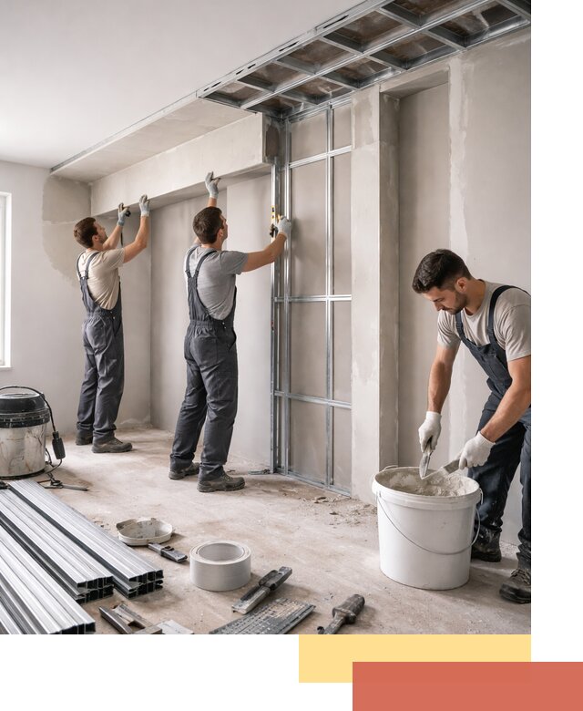 Монтаж потолка из гипсокартона с нишей в Орехово-Зуево