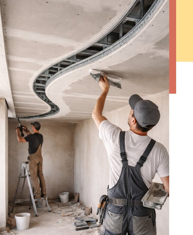 Криволинейный потолок из гипсокартона в Орехово-Зуево от 2188 руб./м2 | ОТДЕЛОЧНИК-Рхв