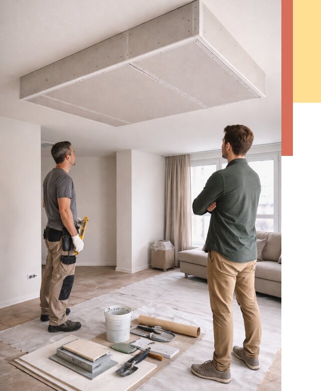 Короб на потолке из гипсокартона в Орехово-Зуево от 2292 руб. — монтаж и услуги под ключ | ОТДЕЛОЧНИК-Рхв