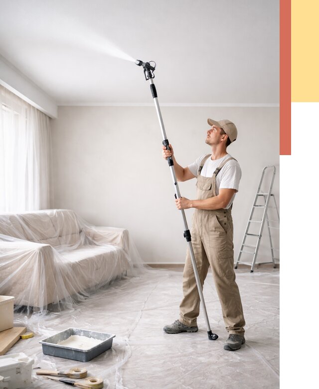 Покраска потолка краскопультом в Орехово-Зуево от 4689 руб. быстро и недорого | ОТДЕЛОЧНИК-Рхв