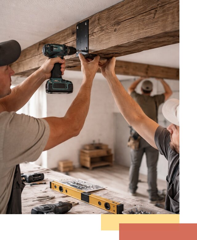 Монтаж декоративных потолочных балок в Орехово-Зуево