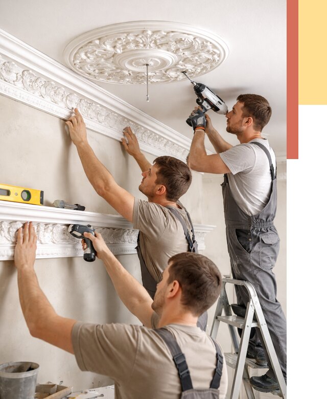 Монтаж лепнины на потолок в Орехово-Зуево от 3334 руб. быстро и недорого | ОТДЕЛОЧНИК-Рхв