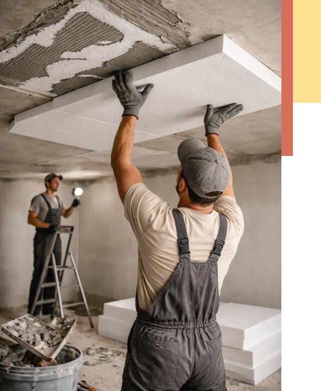 Утепление потолка пенопластом в Орехово-Зуево от 4689 руб/м2 — недорого и быстро | ОТДЕЛОЧНИК-Рхв