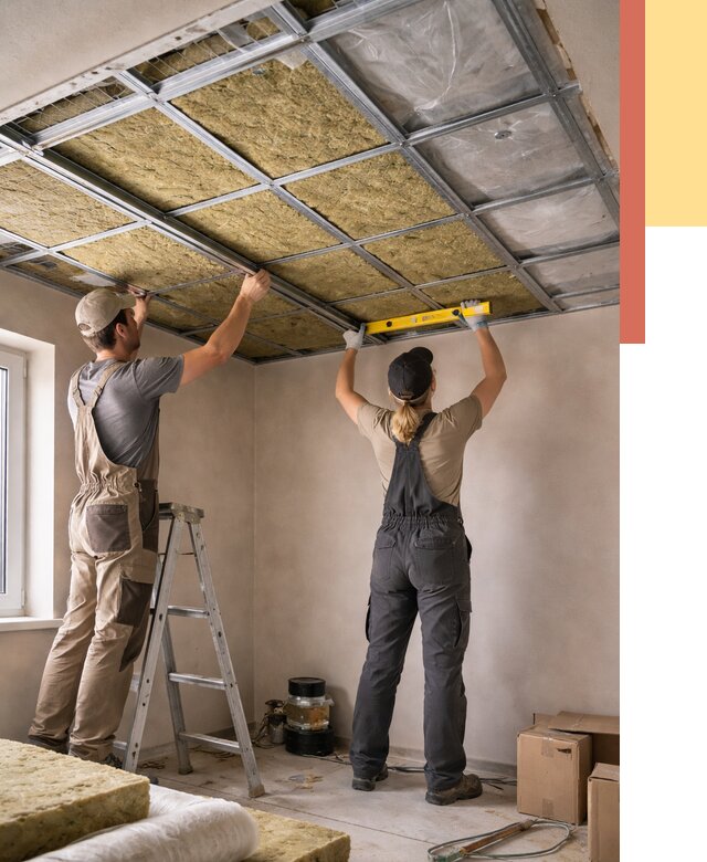 Шумоизоляция потолка в Орехово-Зуево от 1303 руб. под ключ — услуги ОТДЕЛОЧНИК-Рхв